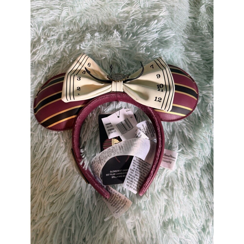 Disney Parks Tower Of Terror Glow In The Dark Loungefly Minnie Ears Headband NWT